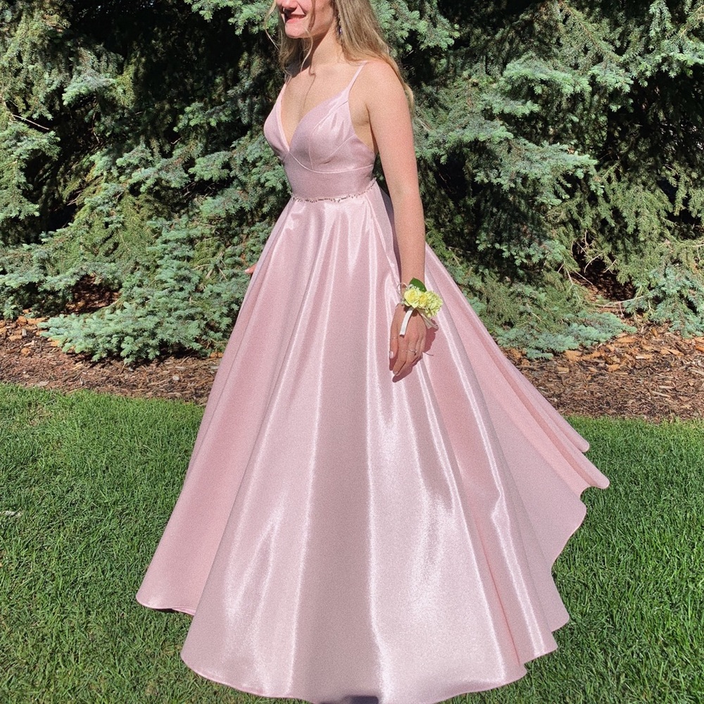 Blush pink grad dress